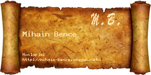 Mihain Bence névjegykártya